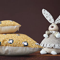 Linnea Housse de coussin 45x45 cm TAO marron Cacahuète