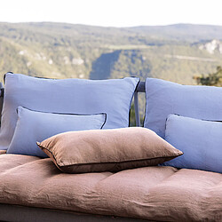 Linnea Housse de coussin PRELUDE 55x110 cm lin et coton lavé Rose