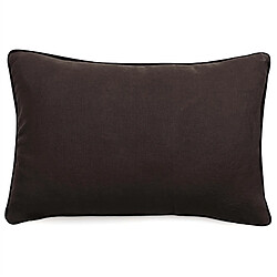 Linnea Housse de coussin PRELUDE 40x60 cm lin et coton lavé noir Café