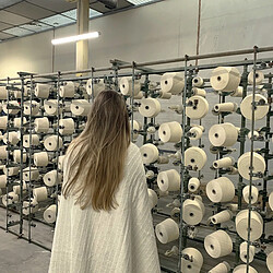 Linnea Couvre-lit ETRETAT en coton-lin - Beige pas cher