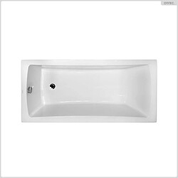 BESCO Baignoire rectangulaire - 150 x 70 cm - sans Habillage - avec Pieds - Repose-tête - Vidage Chrome - OPTIMA
