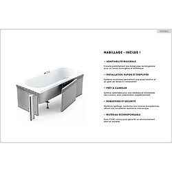 Acheter BESCO Baignoire rectangulaire - 170 x 75 cm - avec Habillage (4 cm) - Pieds - Vidage Chrome - INTRICA SLIM