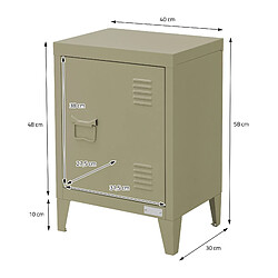 Ecd germany Table de chevet métal - Olive pas cher