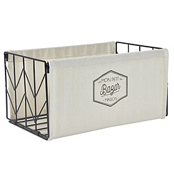 Linnea Panier de rangement "Mon petit bazar" 35x18x23 cm VASSILI grise