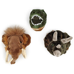 Linnea Peluche trophée mini 3 petites têtes collection Préhistorique