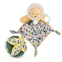 Linnea Duo balle + doudou hochet polyester DUO BOH'AIME lion jaune 2 pièces