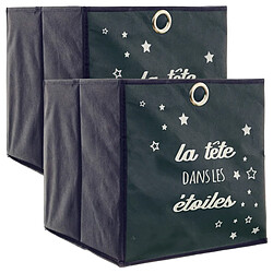 Linnea Lot de 2 cubes de rangement - Bleu