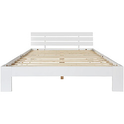 Acheter modfu Lit adulte 140x200 cm avec tête de lit, bois, blanc