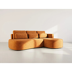 Lisa Design Mahina - canapé d'angle droit 4 places convertible avec coffre en tissu texturé