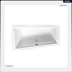 Avis BESCO Baignoire asymétrique - 160 x 90 cm - Gauche - sans Habillage - avec Pieds - Repose-tête - Étagère bambou - Vidage Chrome - INTIMA