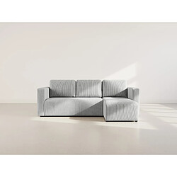 Bestmobilier Canopy - canapé d'angle réversible 4 places convertible avec coffre en velours côtelé pas cher