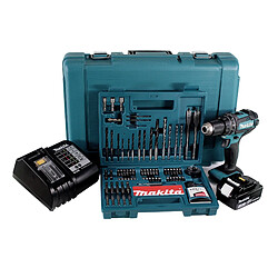 Makita DHP 482 SFK Perceuse-visseuse à percussion sans fil 18V 62Nm + 1x Batterie 3,0Ah + Chargeur + 100x pièces Ensemble Foret + Coffret de transport