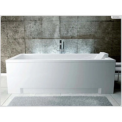BESCO Baignoire rectangulaire - 160 x 70 cm - avec Habillage Polystyrène - Pieds - Vidage Chrome - MODERN pas cher
