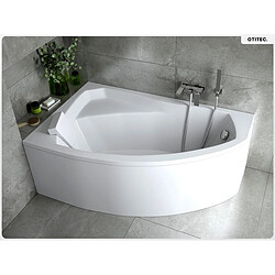BESCO Baignoire asymétrique - 170 x 110 cm - Gauche - avec Tablier - Pieds - Vidage Chrome - RIMA pas cher