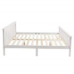 modfu Lit adulte 140x200 cm, en bois, blanc pas cher