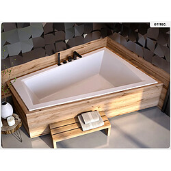 BESCO Baignoire asymétrique - 170 x 125 cm - Droite - avec Habillage - Pieds - Vidage Chrome - INTIMA DUO SLIM pas cher