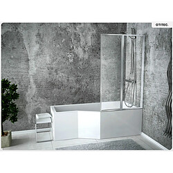 BESCO Baignoire asymétrique - 170 x 75 cm - Droite - avec Tablier - Pieds - Vidage Chrome - INTEGRA pas cher