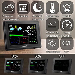 Station Météo Numérique Connecté Sans Fil Thermometre Exterieur Hygromètre Tendance Prévision 3 Capteurs Extérieurs