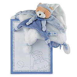 Linnea Doudou 27 cm en 100% polyester collection PETIT CHOU ours bleu
