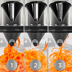 Duronic HBS35 Spiraliseur Coupe légumes compatible avec Mixeur plongeant HB35B ou HB35C de | Découpe les légumes et fruits en spirales épaisses moyennes ou fines | 3 cônes lames disponibles