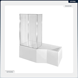 Avis BESCO Baignoire asymétrique - 150 x 75 cm - Gauche - avec Tablier - Pieds - Pare Baignoire 3 Volets - Vidage Chrome - INTEGRA