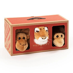 Linnea Peluche trophée mini set de 3 petites têtes Jungle