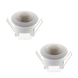 Lot de 2 détecteurs mouvement encastrables plafonnier 300W - Zenitech