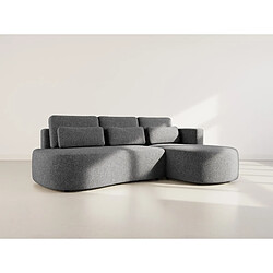 Lisa Design Mahina - canapé d'angle droit 4 places convertible avec coffre en tissu texturé