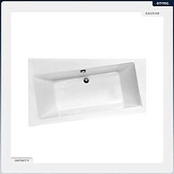 Avis BESCO Baignoire asymétrique - 150 x 90 cm - Gauche - sans Habillage - avec Pieds - Vidage Chrome - INFINITY