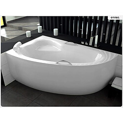 BESCO Baignoire asymétrique - 150 x 100 cm - Gauche - avec Habillage - Pieds - Vidage Chrome - NATALIA pas cher