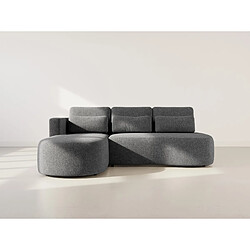 Lisa Design Mahina - canapé d'angle gauche 4 places convertible avec coffre en tissu texturé pas cher