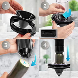 Avis Duronic HBS35 Spiraliseur Coupe légumes compatible avec Mixeur plongeant HB35B ou HB35C de | Découpe les légumes et fruits en spirales épaisses moyennes ou fines | 3 cônes lames disponibles