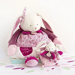 Linnea Doudou boîte à musique lapin 17 cm collection LAPIN CERISE rose