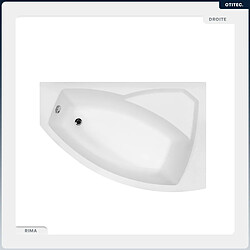 Avis BESCO Baignoire asymétrique - 160 x 100 cm - Droite - avec Habillage - Pieds - Vidage Chrome - RIMA