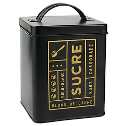 Linnea Boite de rangement en métal BLACK MAT noire Sucre