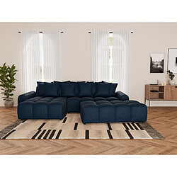 Lisa design Pouf Adelaide en tissu - Bleu