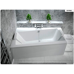 BESCO Baignoire asymétrique - 150 x 90 cm - Gauche - sans Habillage - avec Pieds - Vidage Chrome - INFINITY pas cher