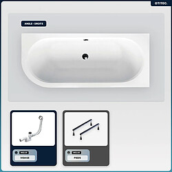 BESCO Baignoire asymétrique - 170 x 75 cm - Gauche - sans Habillage - avec Pieds - Vidage Chrome - AVITA