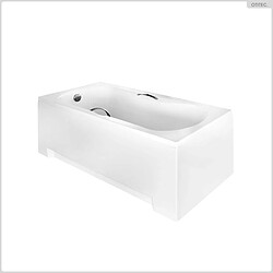 Avis BESCO Baignoire rectangulaire - 130 x 70 cm - avec Tablier Blanc - Pieds - Poignées - Vidage Chrome - ARIA PLUS