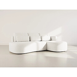 Lisa Design Mahina - canapé d'angle droit 4 places convertible avec coffre en tissu texturé
