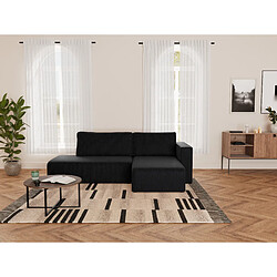 Bestmobilier Topaze - canapé d'angle droit 4 places convertible avec coffre sans accoudoir en velours côtelé