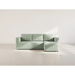 Bestmobilier Canopy - canapé d'angle réversible 4 places convertible avec coffre en velours côtelé pas cher