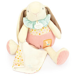 Linnea Peluche lapin Ciboulette avec son doudou 28 cm polyester collection DANS MON JARDIN rose