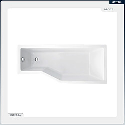 Avis BESCO Baignoire asymétrique - 170 x 75 cm - Droite - avec Tablier - Pieds - Vidage Chrome - INTEGRA