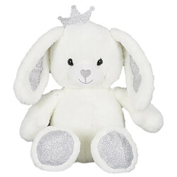 Linnea Peluche lapin 25cm pailleté collection ROYAL PETS blanc et argent