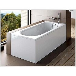 BESCO Baignoire rectangulaire - 170 x 75 cm - avec Habillage (4 cm) - Pieds - Vidage Chrome - INTRICA SLIM pas cher