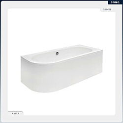 Avis BESCO Baignoire asymétrique - 170 x 75 cm - Droite - sans Habillage - avec Pieds - Repose-tête - Vidage Chrome - AVITA