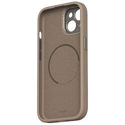 Moshi Coque MagSafe iPhone 15 en Cuir Écologique modèle Napa Antichoc Ultra Élégant Marron