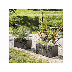 EDA Plastiques Jardinière rectangulaire Carel gris anthracite 78 x 39 x 39 cm - 63 L - Eda
