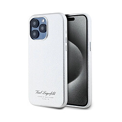 Karl Lagerfeld Coque pour iPhone 15 Pro Max Hotel RSG Texturée Grainé Élégante Argent pas cher